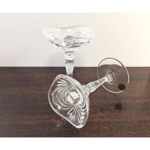 Vintage RCR Italy Lead‎ Crystal Candlestick Holders Set of 2 Swirl Decor